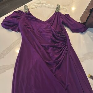Lauren Ralph Lauren purple silver embellished dress 8